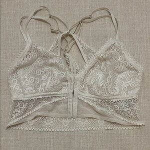 Aerie Bralette Women’s XL White Floral Lace Feminine